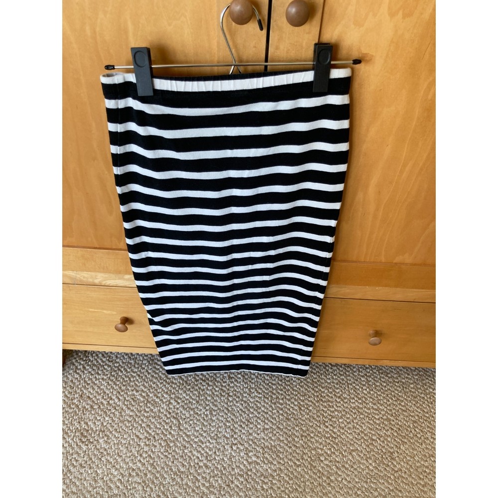 Express Pencil Skirt  Size Petite Small Knit Blue Striped 26"
